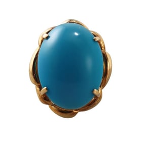 18k Gold Natural Turquoise Ring