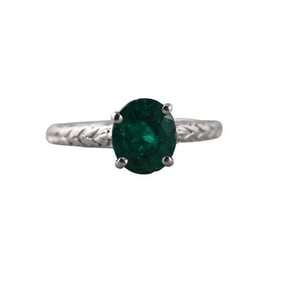 Platinum Emerald Engagement Ring
