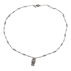 Art Deco Platinum Diamond Pendant Necklace