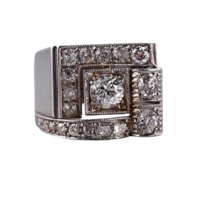 Retro 18k Gold Diamond Ring
