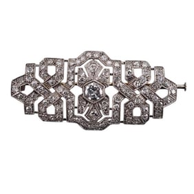 Art Deco Platinum Diamond Brooch Pin