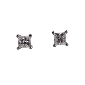 14k Gold Princess Diamond 0.50ctw Stud Earrings