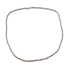 Tiffany & Co 18k Gold Silver Rope Twist Necklace