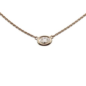 18k Gold Oval 0.50ct Diamond Necklace