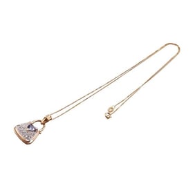 18k 14k Gold Diamond Iolite Purse Pendant Necklacce