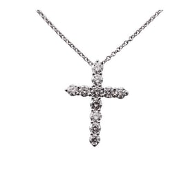 18k Gold Diamond Cross Pendant 14k Necklace