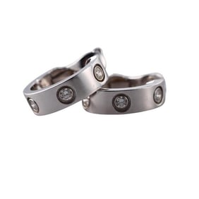 Cartier Love 18k Gold Diamond Hoop Earrings