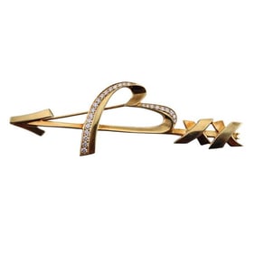 Tiffany & Co Paloma Picasso 18k Gold Diamond Heart Brooch Pin