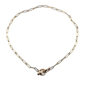 Roberto Coin 18k Gold Diamond Ruby Paperclip Toggle Necklace