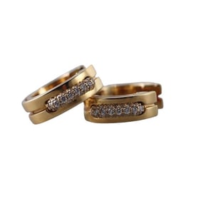 Roberto Coin 18k Gold Diamond Hoop Earrings