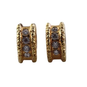 Roberto Coin 18k Gold Diamond Hoop Earrings