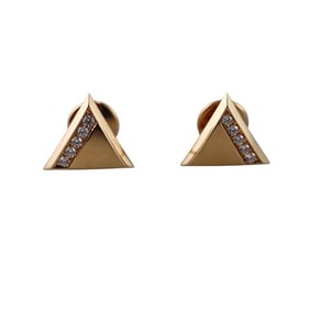 Marina B 18k Gold Diamond Triangle Stud Earrings