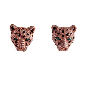 Effy 14k Rose Gold Emerald Diamond Earrings
