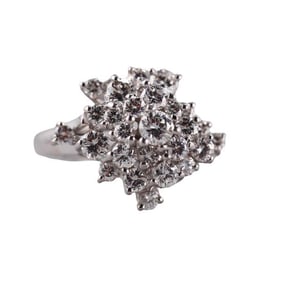 Platinum Diamond Cluster Ring