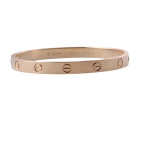 Cartier Love 18k Yellow Gold Bracelet Sz 17