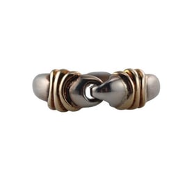 Christofle Gold Sterling Silver Half Band Ring 009700