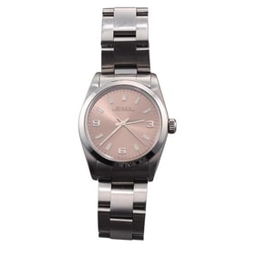 Rolex Midsize Steel Pink Dial Watch 77080