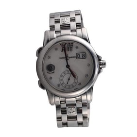 Ulysse Nardin San Marco Steel MOP Diamond Dual Time Watch 3343 222