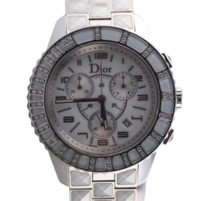 Christian Dior Cristal Steel Diamond Chronograph Watch CD114311