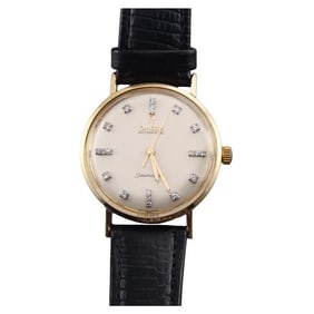 Omega Seamaster 1970s 14k Gold Diamond Automatic Watch
