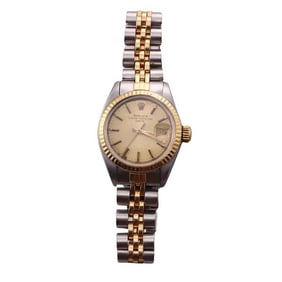 Rolex Oyster Date 26mm 18k Gold Steel Lady's Watch 6917