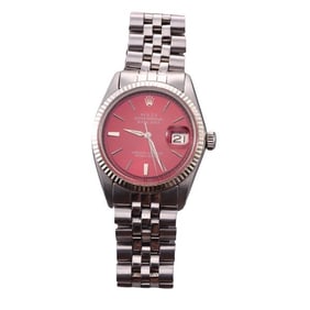 Rolex Datejust Red Dial Steel 36mm Men's Watch 1601