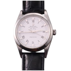 Rolex Air King Steel White Roman Dial 34mm Watch 14000