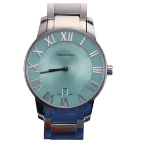 Tiffany & Co Atlas Steel Blue Dial Watch 115366970