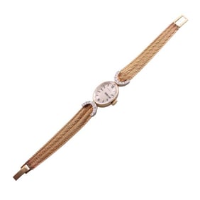 Tiffany & Co Midcentury 14k Gold Diamond Lady's Watch