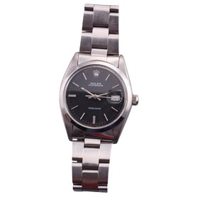 Rolex Oyster Precision 34mm Black Dial Steel Watch 6694