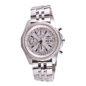 Breitling Bentley GT Day Date Steel Chronograph Watch A1336212 A7326