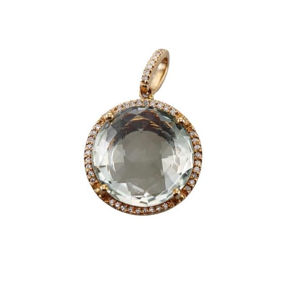 14k Gold Diamond Quartz Pendant (1 of 3)