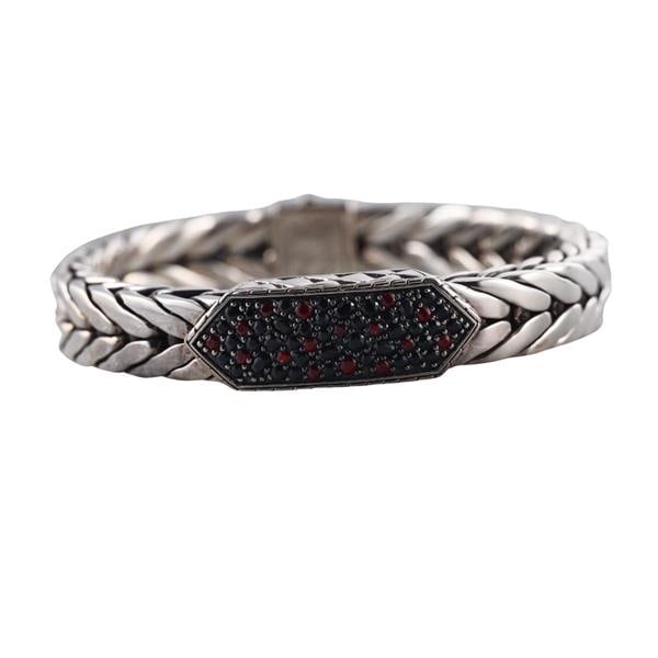John Hardy Silver Ruby Sapphire 12mm Modern Chain Bracelet (1 of 4)