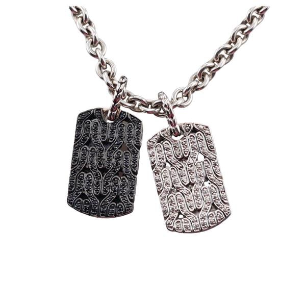 John Hardy Sterling Silver Sapphire Dog Tag Pendant Necklace (1 of 3)