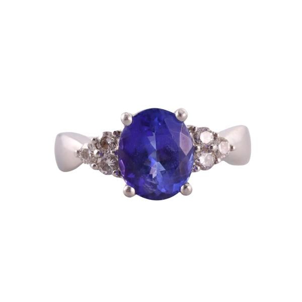 Platinum Tanzanite Diamond Ring (1 of 3)