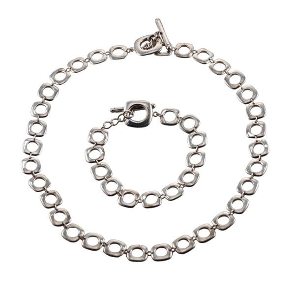 Tiffany & Co Silver Toggle Bracelet Necklace Set (1 of 3)