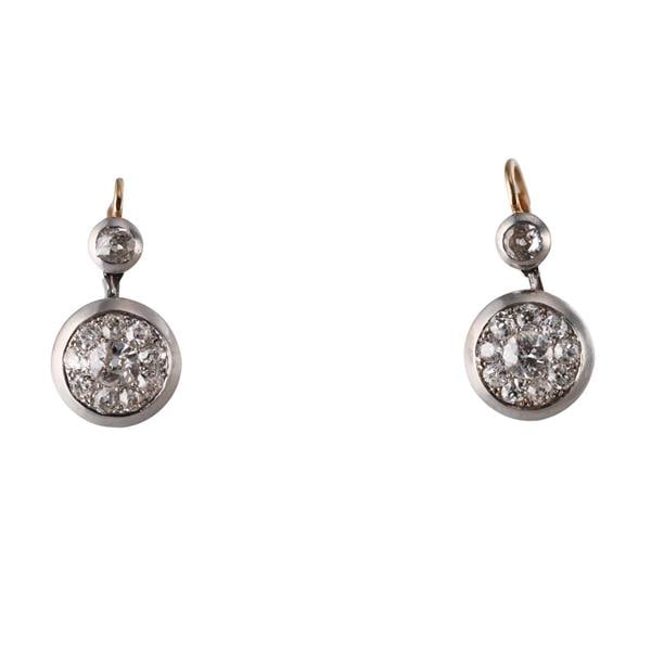 14k Gold Platinum Diamond Earrings (1 of 3)