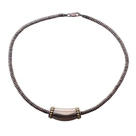 Lagos Caviar Sterling Silver Gold Pendant Necklace