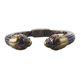 Caviar Lagos 18k Gold Silver Cuff Bracelet
