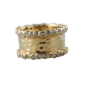 Ippolita 18k Yellow Gold Diamond Wide Band Ring