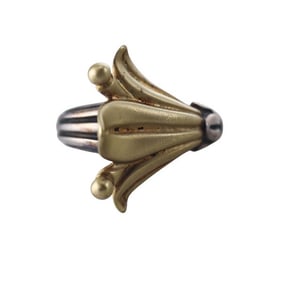 Caviar Sterling Silver Gold Ring