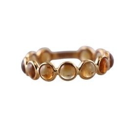 18k Gold Natural Citrine Eternity Band Ring