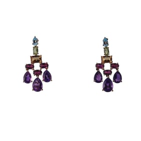 Effi 14k Gold Multi Gemstone Chandelier Earrings