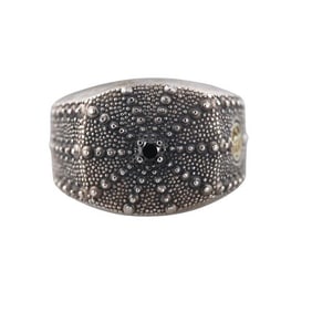 David Yurman Silver Gold Sea Urchin Diamond Ring