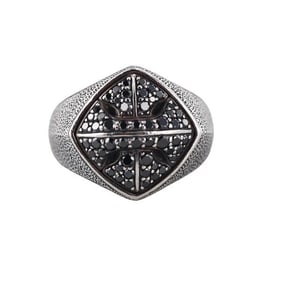 David Yurman Armory Sterling Silver Diamond Ring