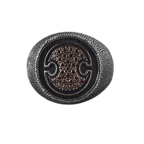 David Yurman Brown Diamond Silver Signet Ring