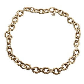 David Yurman 18k Yellow Gold Oval Link Necklace