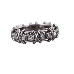 Tiffany & Co Schlumberger Platinum Diamond Sixteen Stone Ring
