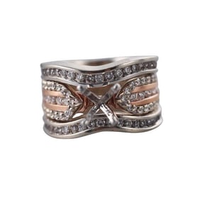 14k Two Tone Gold Diamond Bridal Engagement Ring Setting