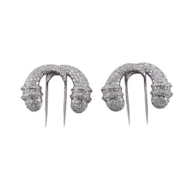 4.50ctw Diamond Platinum Brooch Pin Set